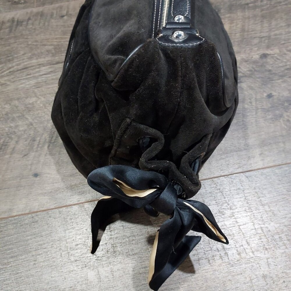 Juicy Couture Bag Y2K Velvet Black 2002 CA16396 (Royal Juicy) Baguette Embrodry - Picture 6 of 14